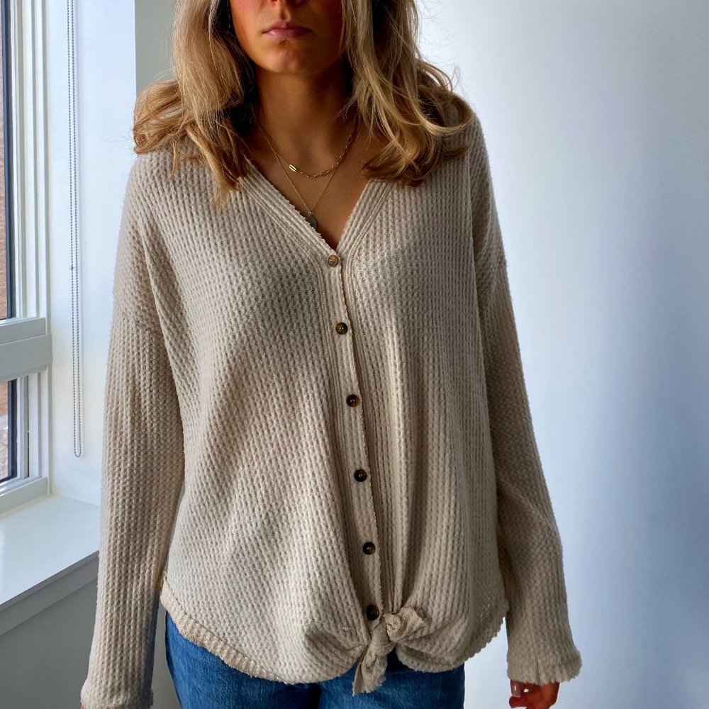 Front Tie Sweater